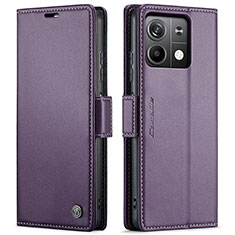 Funda de Cuero Cartera con Soporte Carcasa C03S para Xiaomi Redmi Note 13 5G Morado