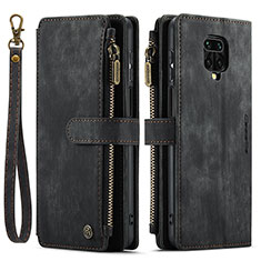 Funda de Cuero Cartera con Soporte Carcasa C03S para Xiaomi Redmi Note 9 Pro Max Negro