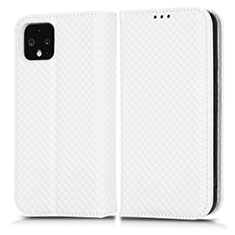 Funda de Cuero Cartera con Soporte Carcasa C03X para Google Pixel 4 Blanco