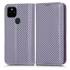 Funda de Cuero Cartera con Soporte Carcasa C03X para Google Pixel 5a 5G Morado