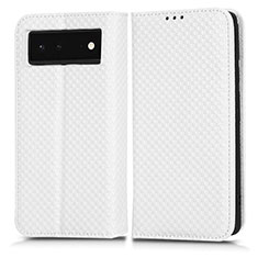 Funda de Cuero Cartera con Soporte Carcasa C03X para Google Pixel 6 5G Blanco