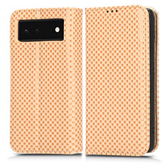 Funda de Cuero Cartera con Soporte Carcasa C03X para Google Pixel 6 5G Oro