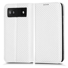 Funda de Cuero Cartera con Soporte Carcasa C03X para Google Pixel 6a 5G Blanco