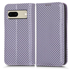 Funda de Cuero Cartera con Soporte Carcasa C03X para Google Pixel 7 5G Morado