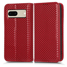 Funda de Cuero Cartera con Soporte Carcasa C03X para Google Pixel 7 5G Rojo