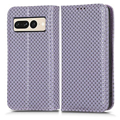 Funda de Cuero Cartera con Soporte Carcasa C03X para Google Pixel 7 Pro 5G Morado