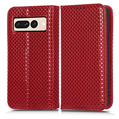 Funda de Cuero Cartera con Soporte Carcasa C03X para Google Pixel 7 Pro 5G Rojo