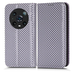 Funda de Cuero Cartera con Soporte Carcasa C03X para Huawei Honor Magic4 Pro 5G Morado