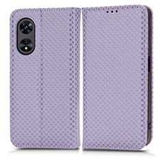 Funda de Cuero Cartera con Soporte Carcasa C03X para Huawei Honor X5 Plus Morado