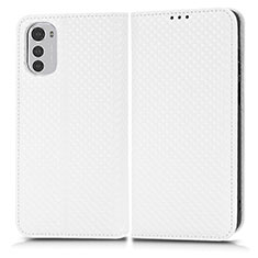 Funda de Cuero Cartera con Soporte Carcasa C03X para Motorola Moto E32s Blanco