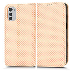 Funda de Cuero Cartera con Soporte Carcasa C03X para Motorola Moto E32s Oro