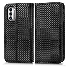 Funda de Cuero Cartera con Soporte Carcasa C03X para Motorola Moto G52j 5G Negro