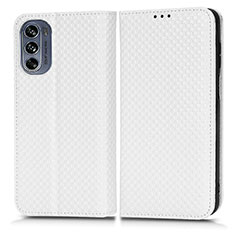 Funda de Cuero Cartera con Soporte Carcasa C03X para Motorola Moto G62 5G Blanco