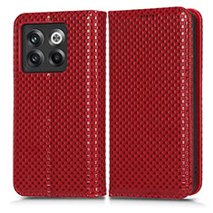 Funda de Cuero Cartera con Soporte Carcasa C03X para OnePlus Ace Pro 5G Rojo