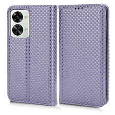 Funda de Cuero Cartera con Soporte Carcasa C03X para OnePlus Nord 2T 5G Morado