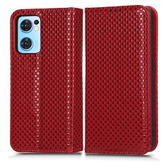 Funda de Cuero Cartera con Soporte Carcasa C03X para OnePlus Nord CE 2 5G Rojo