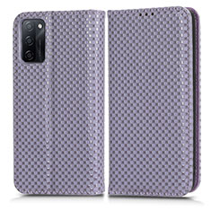 Funda de Cuero Cartera con Soporte Carcasa C03X para Oppo A55S 5G Morado