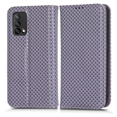 Funda de Cuero Cartera con Soporte Carcasa C03X para Oppo A74 4G Morado