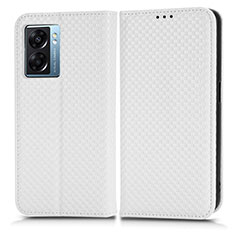 Funda de Cuero Cartera con Soporte Carcasa C03X para Oppo A77 5G Blanco