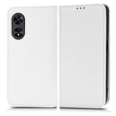 Funda de Cuero Cartera con Soporte Carcasa C03X para Oppo A78 4G Blanco