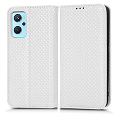 Funda de Cuero Cartera con Soporte Carcasa C03X para Oppo A96 4G Blanco