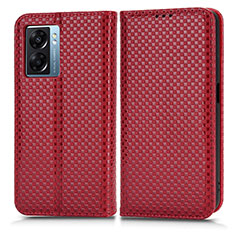 Funda de Cuero Cartera con Soporte Carcasa C03X para Oppo K10 5G India Rojo