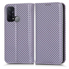 Funda de Cuero Cartera con Soporte Carcasa C03X para Oppo Reno5 A Morado