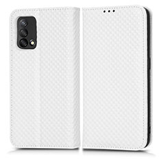 Funda de Cuero Cartera con Soporte Carcasa C03X para Oppo Reno6 Lite Blanco