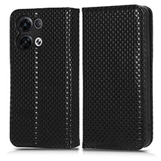 Funda de Cuero Cartera con Soporte Carcasa C03X para Oppo Reno9 5G Negro