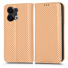 Funda de Cuero Cartera con Soporte Carcasa C03X para Oppo Reno9 Pro 5G Oro