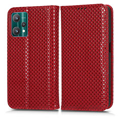 Funda de Cuero Cartera con Soporte Carcasa C03X para Realme 9 5G Rojo