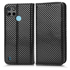 Funda de Cuero Cartera con Soporte Carcasa C03X para Realme C25Y India Negro