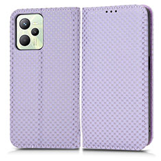 Funda de Cuero Cartera con Soporte Carcasa C03X para Realme Narzo 50A Prime Morado