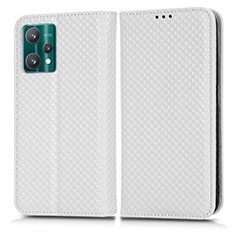 Funda de Cuero Cartera con Soporte Carcasa C03X para Realme V25 5G Blanco