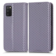 Funda de Cuero Cartera con Soporte Carcasa C03X para Samsung Galaxy A02s Morado