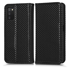 Funda de Cuero Cartera con Soporte Carcasa C03X para Samsung Galaxy A03s Negro