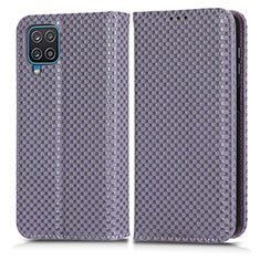 Funda de Cuero Cartera con Soporte Carcasa C03X para Samsung Galaxy A12 5G Morado