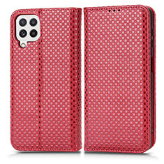 Funda de Cuero Cartera con Soporte Carcasa C03X para Samsung Galaxy A22 4G Rojo