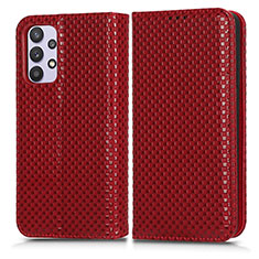 Funda de Cuero Cartera con Soporte Carcasa C03X para Samsung Galaxy A32 4G Rojo