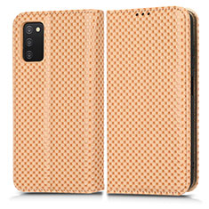 Funda de Cuero Cartera con Soporte Carcasa C03X para Samsung Galaxy F02S SM-E025F Oro