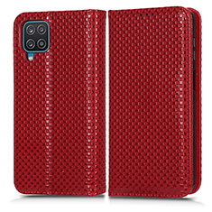 Funda de Cuero Cartera con Soporte Carcasa C03X para Samsung Galaxy M12 Rojo