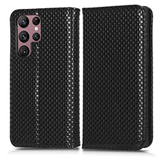 Funda de Cuero Cartera con Soporte Carcasa C03X para Samsung Galaxy S24 Ultra 5G Negro