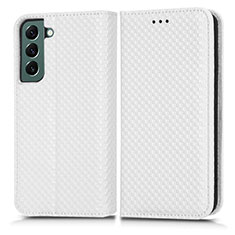 Funda de Cuero Cartera con Soporte Carcasa C03X para Samsung Galaxy S25 Plus 5G Blanco