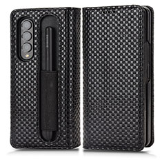 Funda de Cuero Cartera con Soporte Carcasa C03X para Samsung Galaxy Z Fold3 5G Negro