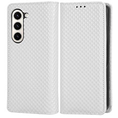 Funda de Cuero Cartera con Soporte Carcasa C03X para Samsung Galaxy Z Fold5 5G Blanco