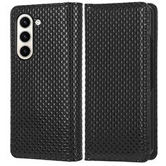 Funda de Cuero Cartera con Soporte Carcasa C03X para Samsung Galaxy Z Fold5 5G Negro