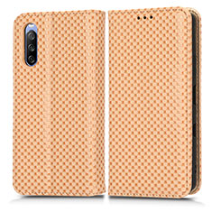 Funda de Cuero Cartera con Soporte Carcasa C03X para Sony Xperia 10 III Lite Oro