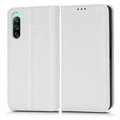 Funda de Cuero Cartera con Soporte Carcasa C03X para Sony Xperia 10 IV Blanco