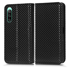 Funda de Cuero Cartera con Soporte Carcasa C03X para Sony Xperia 10 IV SO-52C Negro