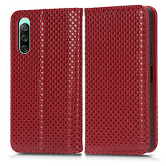 Funda de Cuero Cartera con Soporte Carcasa C03X para Sony Xperia 10 IV SO-52C Rojo